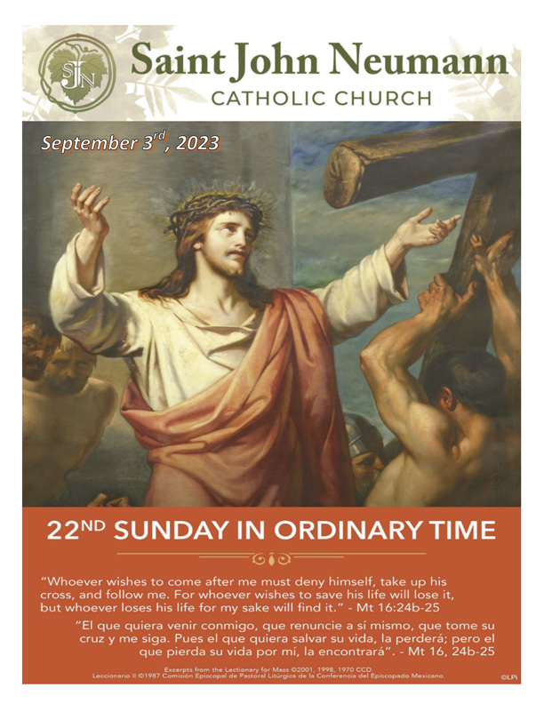 September 3, 2023 "22nd Sunday In Ordinary Time"
