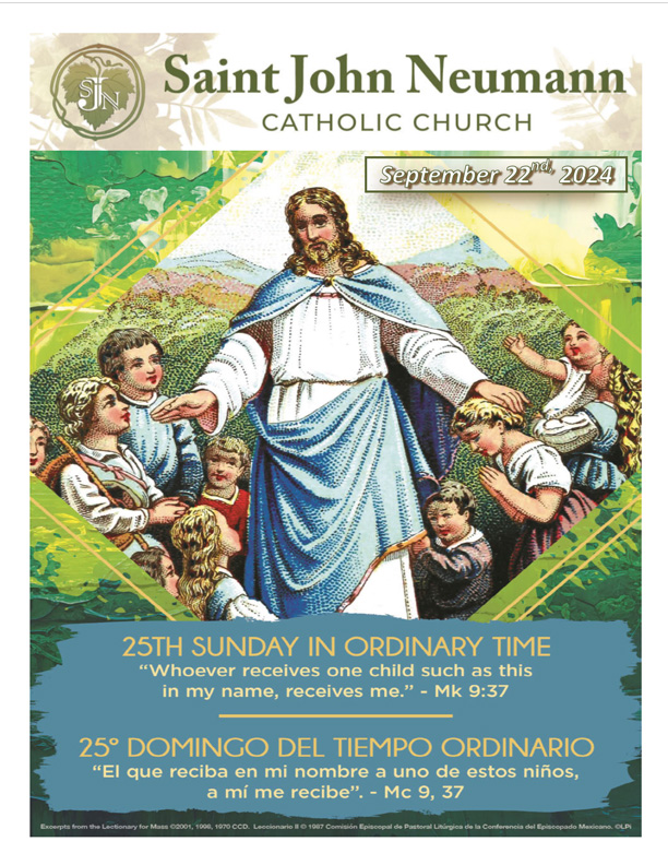 September 22, 2024 "25th Sunday In Ordinary Time"