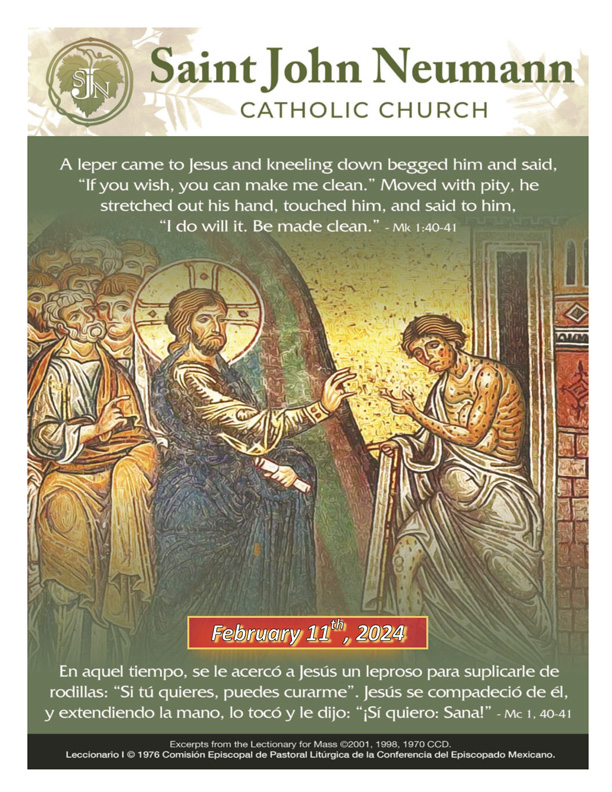 February 11th, 2024 "Sixth Sunday In Ordinary Time"